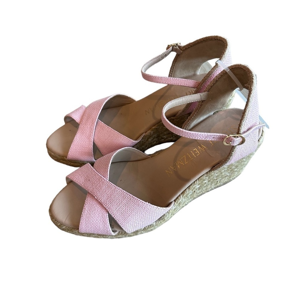 NEW Stuart Weitzman Mirela Espadrille Wedge Sandals | Pink | Summer/Vacation - Picture 2 of 7